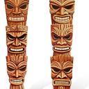 Cardboard Cutouts Tiki Mask Decorations, Pack of 6