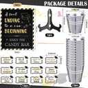 Nuogo 34 Pcs Graduation Candy Buffet Set Class of 2026 Mini Candy Bar Party Supplies 2.6'' Mini Metal Buckets with Handles Table Sign with Stand Labels for 2026 Graduation Dessert Table Decorations