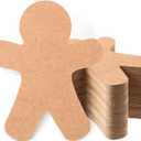 FOBSME 80 Pcs Wood Gingerbread Men for Crafts Unfinished Christmas Gingerbread Men Wooden Cutouts Blank Wooden Christmas Ornaments for Painting DIY Xmas Holiday Decorations,4.53x3.74 Inch