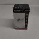 20.5'' Socket Fan Light with Memory Function, 5 Fan Speeds with Adjustable Light for Bedroom, Kitchen, Living Room, 8 Hours Timer, Black (Remote Need Paired Before Use)