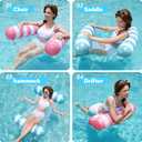 SLOOSH 2 Packs Hammock Pool Floats Adults, 4-in-1 Multi-Purpose Inflatable Pool Floats PVC Water Hammock Lounge Floaties, 48 Inches X 31.5"