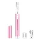 Upgraded Eyebrow Trimmer, Precision Electric Eyebrow Razor for Women Battery-Operated Facial Hair Remover with Comb No Pulling Sensation Painless for Face Chin Neck, Upper-Lip, Peach-Fuzz (Pink)