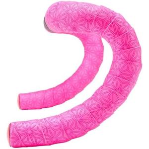 Supacaz Super Sticky Kush - Neon Pink + Pink Star Plugz - Bicycle Bar Tape Cycling Bike Handlebar Tape