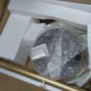 Round Metal Drink Table with Faux Marble Top, Brass Pole & Dome Base – Modern Small Pedestal Side Table for Living Room, Bedroom, or Office – Easy Assembly, Scratch-Resistant Base