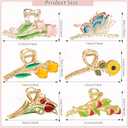 6 Pcs Metal Flower Tulip Clips with Strong Hold for Long, Thick & Curly Hair - Cute Strawberry, Butterfly Jaw Hair Clamps for Fashion & Big Hair Styles - For Women and Girls