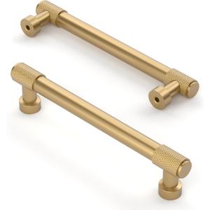Asidrama 10 Pack 5 Inch(128mm) Champagne Bronze Cabinet Pulls Knurled Cabinet Handles Kitchen Cabinet Hardware for Cupboard Drawer (5" Hole Center)