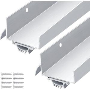2 Pcs 1-3/4 x 36 U Shaped Aluminum Door Bottom Sweep with Drip Cap Screw-on Weatherstrip Draft Stopper for Exterior, Front, Bottom of Door (Silver) 2 Pcs 1-3/4 x 36 U Shaped Aluminum Door Bottom Sweep with Drip Cap Screw-on Weatherstrip Draft Stopper for Exterior, Front, Bottom of Door (Silver)