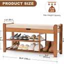 39.4in Shoe Bench with Coat Rack, Entryway Shoe Rack Organizer for Hallway, 39.4in without Hooks