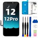 for iPhone 12/12 Pro Screen Replacement Kit 6.1 inch 3D Touch Screen LCD Screen Display Digitizer Assembly with Repair Tools +Tempered Screen Protector