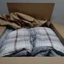 Eddie Bauer - Queen Comforter Set, Crisp & Tailored Cotton Percale Reversible Bedding, Lightweight 3 Piece Bed Set with Matching Pillowcases (Alder Blue/Grey)
