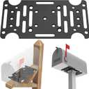 Universal Mailbox Mounting Bracket, Black Steel, Post Mount, 4mm Thick, Fits Most Sizes, Bottom Mount, Includes Hardware