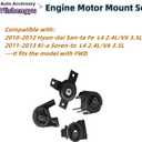 Engine Transmission Mount Set 4Pcs Compatible with 2010-2012 Santa Fe 2011-2013 Sorento 2.4L 3.5L FWD, Replaces 218302P400 218302P500 218302P000 218302P600