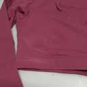 YEOREO Women Workout Long Sleeve Crop Tops Aberney Double Lined Deep V Cross Front Padded Yoga Cropped T Shirt (X-Small, Black Cherry)