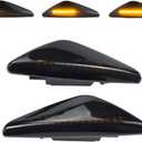Side Marker Light LED Dynamic Amber Sequential Turn Signal for BMW X3 F25 X5 E70 X6 E71 E72 2011-2017 (Black)