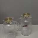 Glass Pitcher with Lid, 100 oz/ 3 Liter Classic Vertical Stripes Water Pitcher,Glass Water Carafe for Cold Brew, Coffee, Lemonade, Iced Sun Tea,Beverage, Milk, Heat Resistant (3L-2 PACK, Clear)