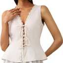 Women's Short Sleeve Blouse, Casual Top for Daily, Work & Vacation Outfits (Beige, M)