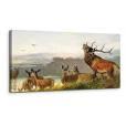 SERIMINO Animal Deer Vintage Wall Art for Living Room, Meadow Landscape Canvas Prints, Retro Large Wall Decor, Nature Scenery Canvas Prints, Farmhouse Home Decor for Bedroom, 20x40 Inch