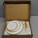 DI QIU REN 8PCS Cake Stand Set, Plastic Cupcake Stands with Gold Rim, Dessert Display Stands Set for Wedding Birthday Party Tea Party