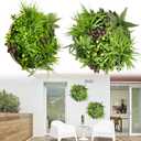 Round Boho Ivy Wall Decor: 2 Pcs 20 Inch UV-Anti Hanging Framed Faux Greenery Leaf Vines Art for Indoor & Outdoor Farmhouse Home Plant Decor - Living Room, Bathroom, Office,Patio