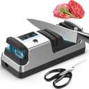5-in-1 Electric Knife Sharpener for Kitchen Knives, with 100% Diamond Abrasives, 3 Adjustable Speeds, Quickly Sharpening for Straight/Serrated/Kitchen Knives, Scissors