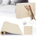2pack Cat Scratch Couch Furniture and Wall Protector | Adhesive Cat Scratch Pad for Covering Cat Tower, DIY Climbing Cat Scratcher Couch Protector from Cat Claws Scratching (Off-White)