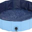 Pet Bathtub, Foldable Anti-Slip Pet Leakproof Bathtub, Portable for Cats Dogs Children(S, Blue)