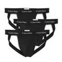Calvin Klein mens Cotton Stretch 3-pack Jock Strap, S Black
