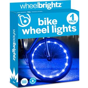 Brightz WheelBrightz LED Bike Wheel Lights - 2025 Edition with Superior Straps & LED-Weatherproof Shield! 14 Colors - Unmatched Durability, Visibility & 48+ Hours of Dazzling Illumination (Blue)