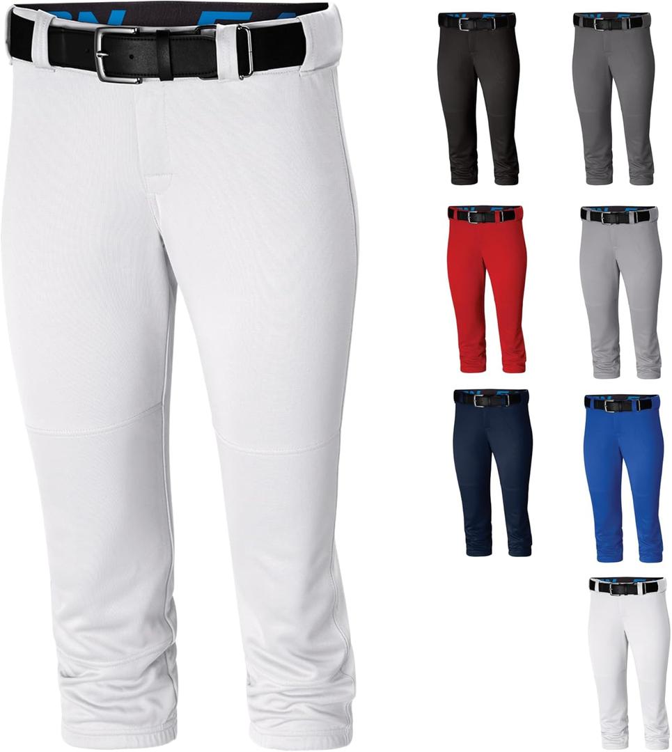 Easton | Girls Pro Elite Fastpitch Softball Pants | Youth Sizes | Solid | Multiple Colors (Medium, White)