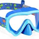 Vvinca Kids Swim Goggles with Nose Cover & Fabric Strap - Anti-Fog/UV Waterproof Swimming Goggles for Boys Girls 3-15, One Size