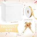 Kolldenn Extra Large Gift Box with Lid, Giant Gift Box for Gender Reveal Big Presents with Bows and Ribbons for Birthday Special Celebrations Anniversaries Wedding Party(White,20x20x20 Inches)