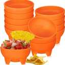 Maxcheck 12 Pcs Salsa Bowls for Party 4.5" Diameter, Plastic Mexican Salsa Bowls Guacamole Cute Chips and Food Serving Dish for Party Fiesta Chip Dish food Candy(Orange)