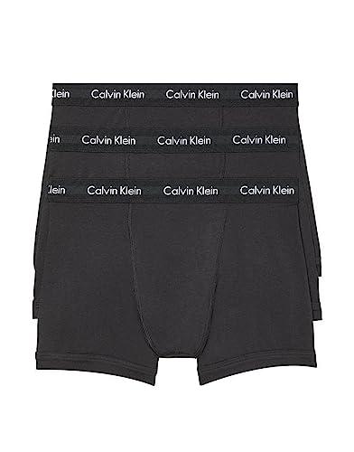 Calvin Klein Men's Cotton Stretch 2-pack Boxer Brief, 3 Black, Small