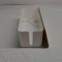 Changsuo Small Cable Management Box with Bamboo Lid for Extension Cord Power Stripe Surge Protector Wire Concealer Organizer Cover Hider (White)