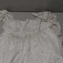 Women's Babydoll Mini Dress Shoulder Tie Strap Backless Short Flowy Dress Summer Casual Beach Vacation Sundress Outfit (White/Cream)