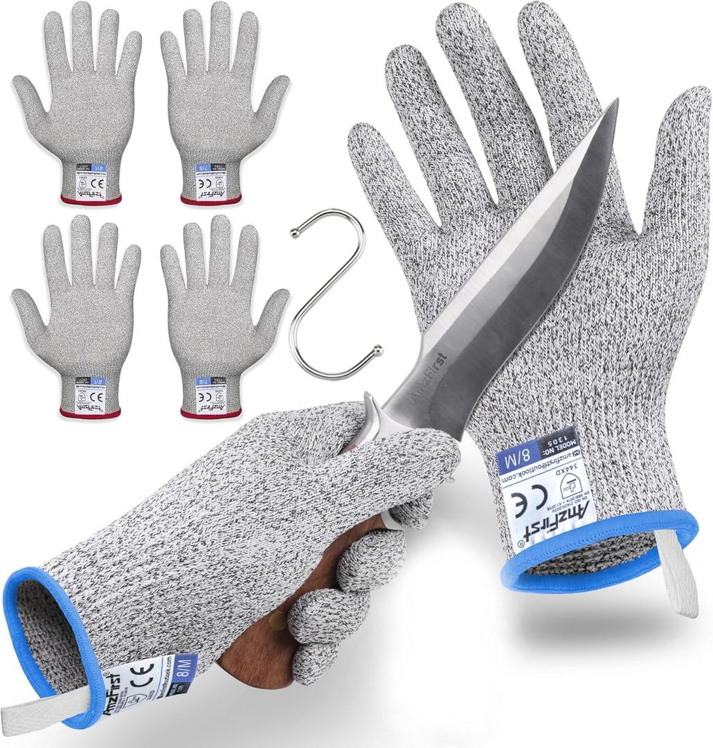 Cut Resistant Gloves Food Grade, Level 5 Protection, Safety Kitchen Cut Gloves, Machine Washable, Durable, Butcher Meat Cutting, Oyster Shucking(Size: 5/XXS)