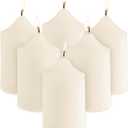 Super Z Outlet 2 x 3 Unscented Ivory Pillar Candles for Weddings, Home Decoration, Relaxation, Smokeless Cotton Wick. Set of 6