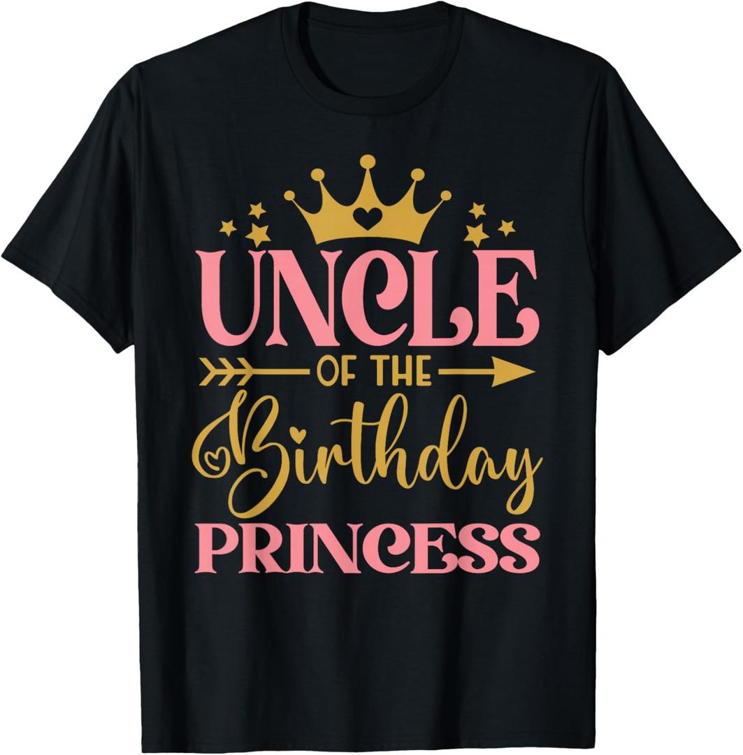 Uncle of The Birthday for Girl - 1st Birthday Princess Girl T-Shirt S