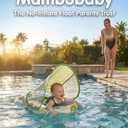 Mambobaby Float with Sun Canopy, Safe Baby Pool Float for 3-24 Months, UPF 50+ Protection 5-Point Harness, Newborn Baby Floats, Infant Toddler Swimming Solid Pearl-Foam Boat Float