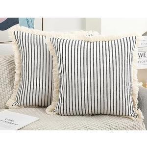 NUYECY Black Boho Throw Pillow Cover 22 x 22,Euro Sham Pillow Covers,Decorative Large Pillow Cover Pillow Case Cushion Cover for Bed Sofa Couch Farmhouse Living Room