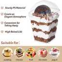 Soelomu 5oz Plastic Dessert Cups with Dome Lids and Spoons, 50 Pack Mini Clear Parfait Cups Square Party Serving Cup for Pudding, Appetizer, Fruit and Ice Cream