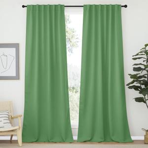 NICETOWN Bedroom Blackout Curtain Panels - (Forest Green Color) 52 x 120 inch, 2 PCs, Insulating Energy Saving Solid Rod Pocket Blackout Drapes for Hall, Villa NICETOWN Bedroom Blackout Curtain Panels - (Forest Green Color) 52 x 120 inch, 2 PCs, Insulating Energy Saving Solid Rod Pocket Blackout Drapes for Hall, Villa