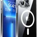 CANSHN Magnetic Compatible with iPhone 13 Pro Max Case, Upgraded [Full Camera Protection] [Compatible with Magsafe] Non-Yellowing Shockproof Protective Bumper Phone Case 6.7 inch - Clear