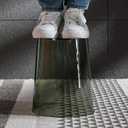 6 x Anyoifax Small Trash Can Plastic Wastebasket 1.5 Gallon Round Garbage Container Bin for Bathroom, Bedroom, Kitchen, College Dorm, Office, Craft Room - Clear & Green