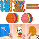 100+ Pieces Easter Foam DIY Craft Kit with Double-Sided Punch-Outs - Bunnies, Eggs, Carrot, Chicks for Easter Decorations Projects, Bulletin Boards, Easter Day, Spring Party Fun