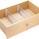 iDesign Plastic Adjustable Deep Drawer Divider, Kitchen, Dresser, Desk, Bathroom and More, The Linus Collection  Set of 2, Expandable 13.25  20.75, Clear