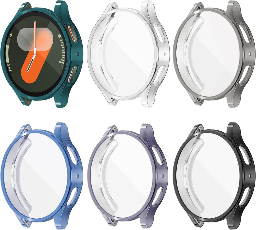 [6 Pack] YUVIKE Watch Screen Protector for Galaxy Watch7 40mm, 6 Colors Soft TPU Watch Case Full Protective Cover for Samsung Galaxy Watch7 40mm