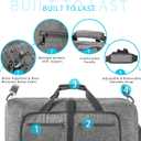 Vomgomfom 65L/85L/115L Foldable Travel Duffle Bag, Lightweight Checked Luggage with Shoe Compartment, Water-Resistant Weekender Overnight Bag for Men & Women