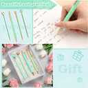 BESARME 4 Pcs Green Pens for Women, Mother's Day Gifts Green Gifts for Girls Fancy Pen Glitter Diamond Pens Black Ink Cute Pen for School Wedding Office Supplies