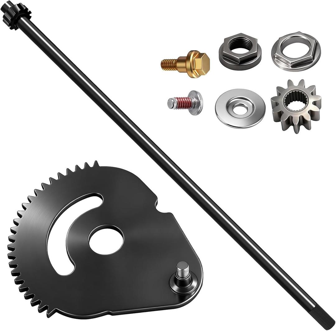 738-0919B Steering Shaft and 617-04094 Sector Gear Kit for MTD Troy Bilt 753-04517 738-0919 738-0919A, With 948-0389 710-1309 Steering Rod Cap, Screw and 941-0656A 741-0656A Pinion Gear & Bushing